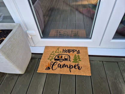 Entrance Mat 60x40 cm – “Happy Camper” Print