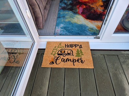 Entrance Mat 60x40 cm – “Happy Camper” Print