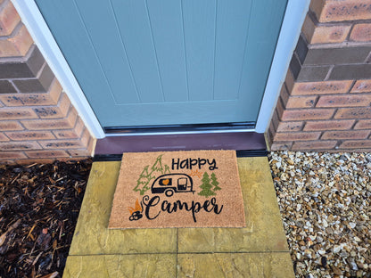 Entrance Mat 60x40 cm – “Happy Camper” Print