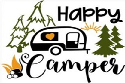 Entrance Mat 60x40 cm – “Happy Camper” Print