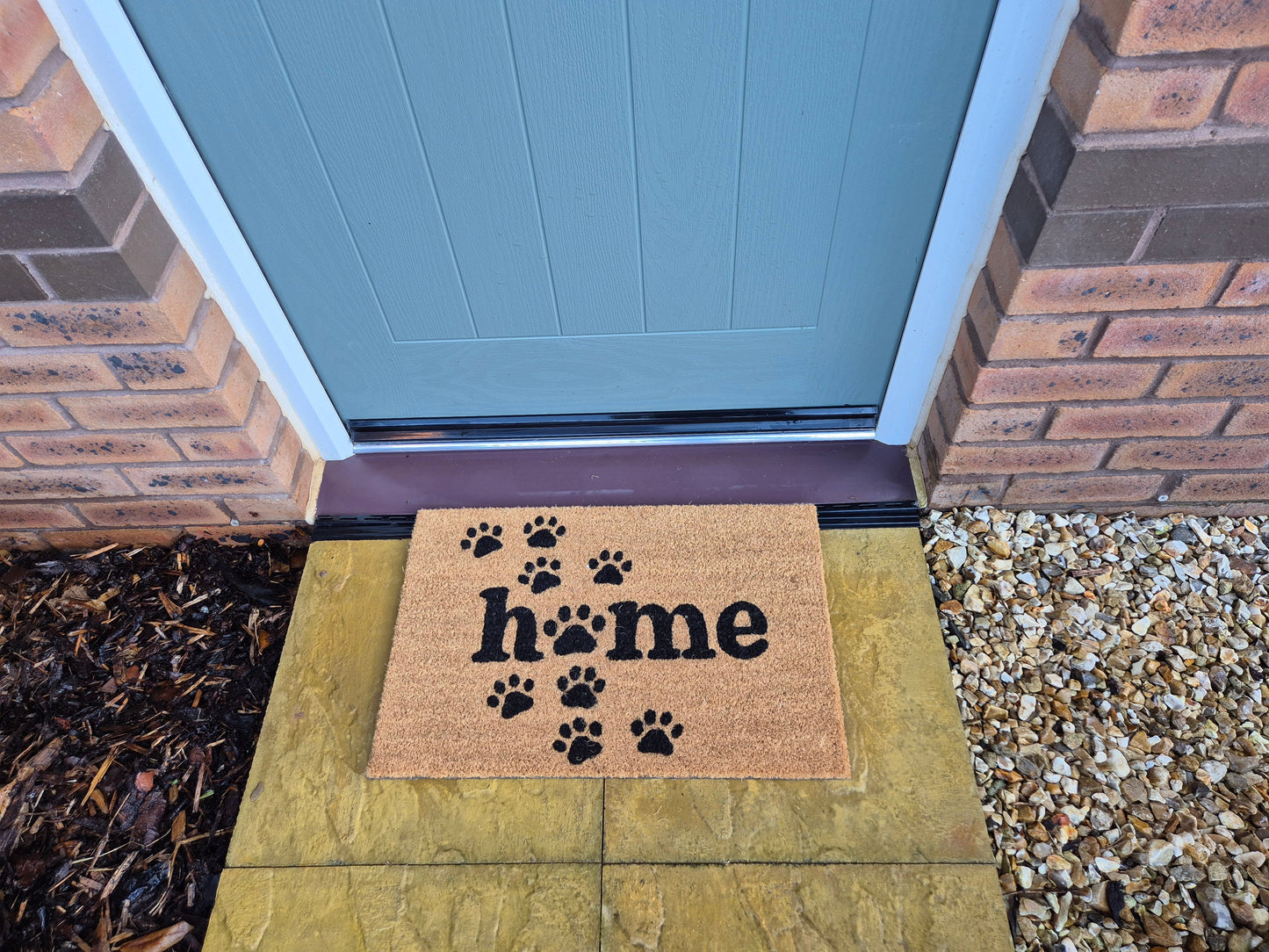 Doormat 60x40 cm – “Home” with Paw Print Design