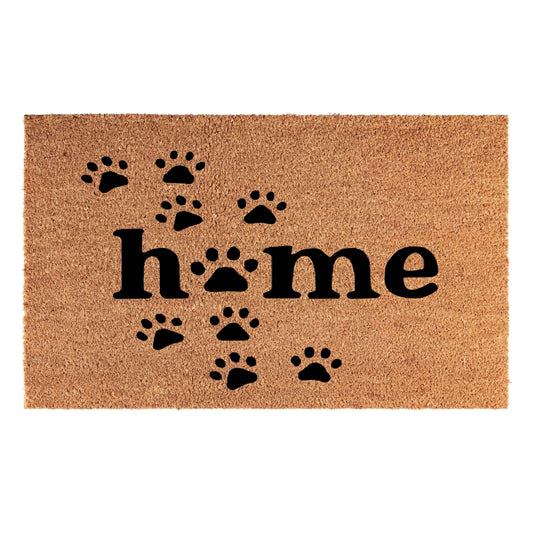 Doormat 60x40 cm – “Home” with Paw Print Design