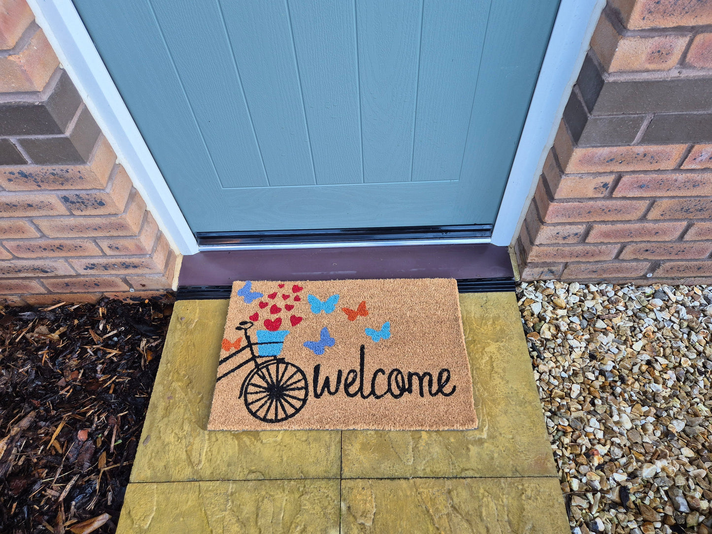 Coir Doormat 60cm x 40cm – ‘Welcome’ with Bicycle Design