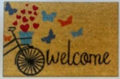 Coir Doormat 60cm x 40cm – ‘Welcome’ with Bicycle Design