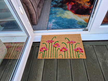 Decorative 60x40cm Doormat – Poppy Flower Design