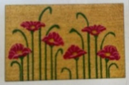 Decorative 60x40cm Doormat – Poppy Flower Design