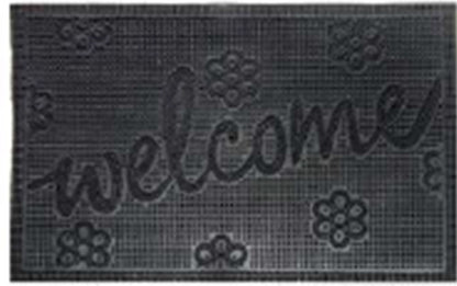 Decorative Rubber Welcome Mat 60x40cm – Small Floral Design