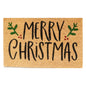 60cm x 40cm Festive Doormat with 'Merry Christmas' (Holly) Design