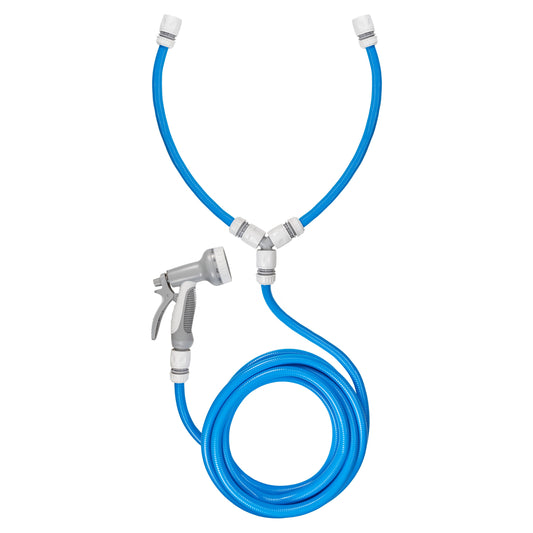 Blue Dog Shower Accessory Set with Hot & Cold Water Mix
