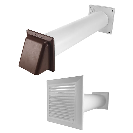 Duo Smart DS4178 Through-Wall Vent Set with Internal Grille and Brown External Cover