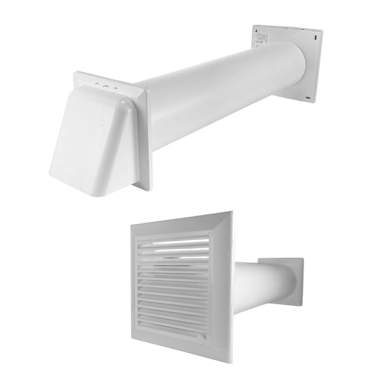 Duo Smart DS4178 Through-Wall Vent Set with Internal Grille and White External Cover
