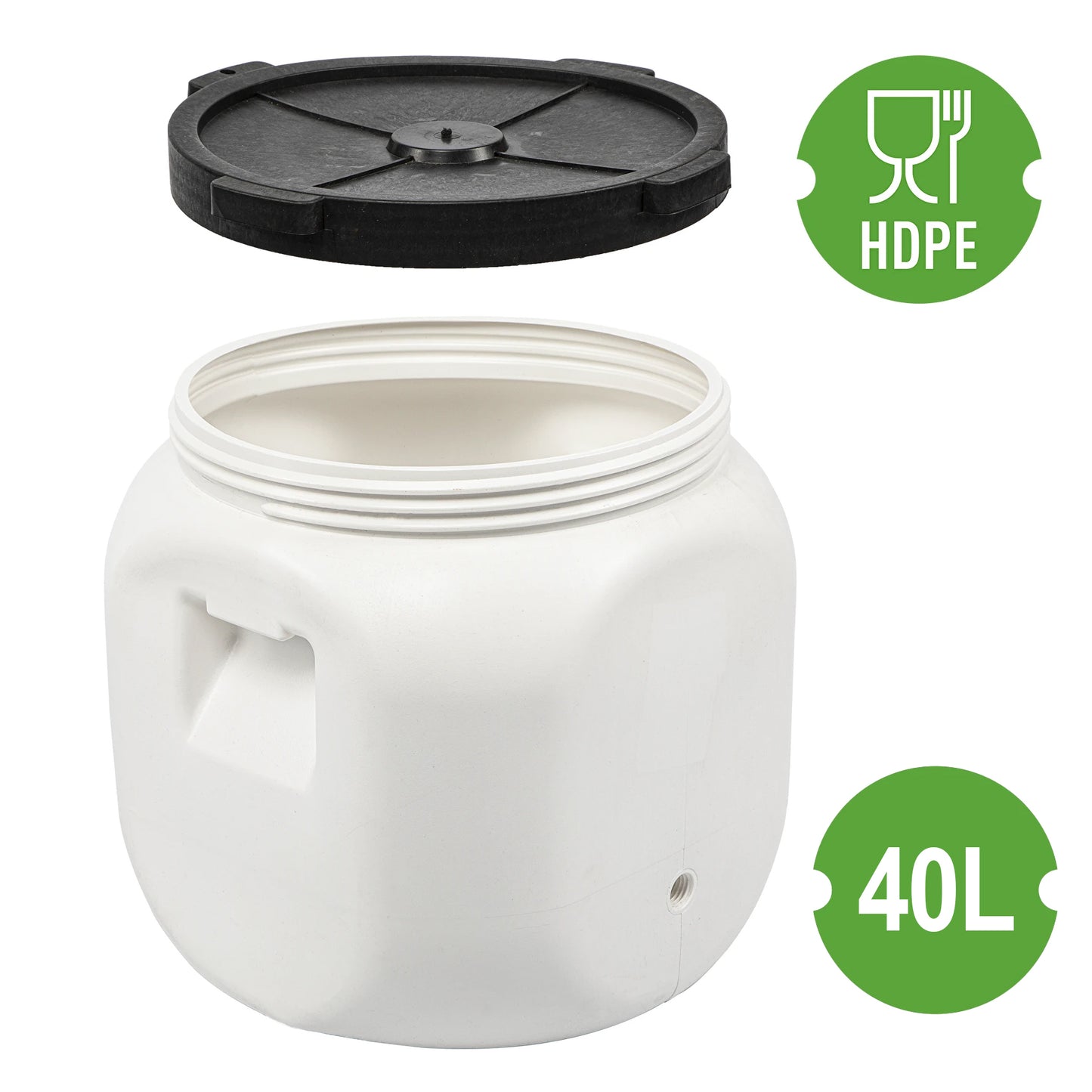 40L 60L Food Grade Fermentation Barrel with Tap White Pickling Sauerkraut Container