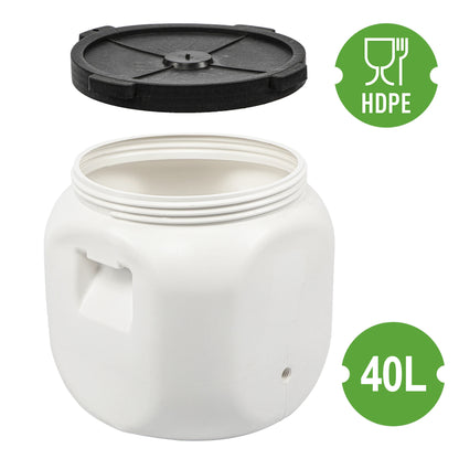 40L 60L Food Grade Fermentation Barrel with Tap White Pickling Sauerkraut Container