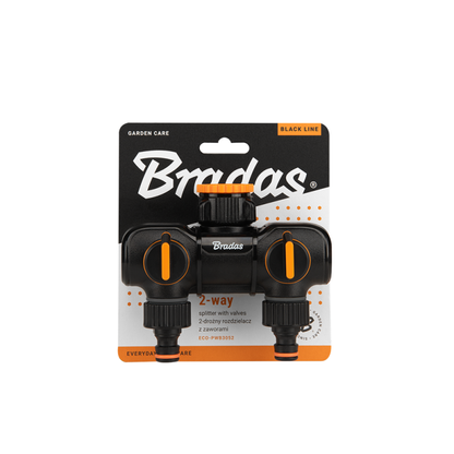 Dual Outlet Tap Connector with Valves – Orange/Black