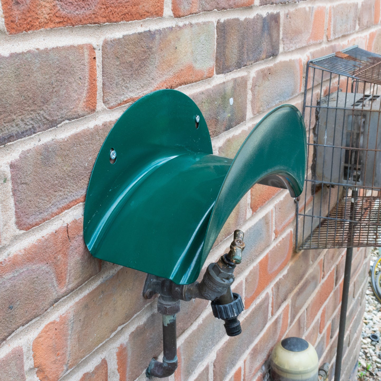 Green Metal Hose Support Hanger