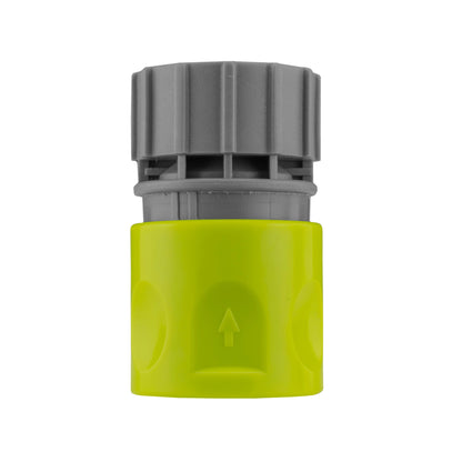 IBC 2” S60X6 Cap with Integrated BSPM Valve and ¾” BSPF Quick-Connect Hose Connector – Lime