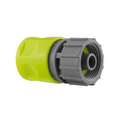 IBC 2” S60X6 Cap with Integrated BSPM Valve and ¾” BSPF Quick-Connect Hose Connector – Lime
