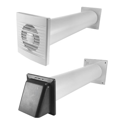 Wall Vent Set with STYL Fan (Timer & Humidity Sensor) and Graphite Exterior Vent