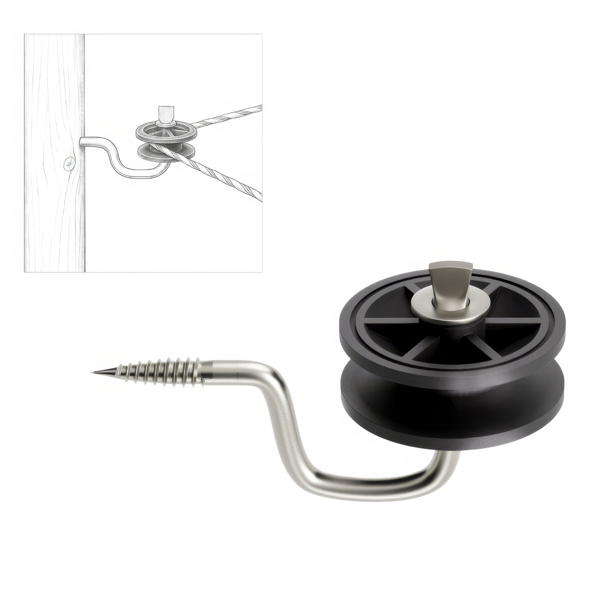 Electric Fence Corner Roller Insulator G73 Heavy Duty Wood Screw Horse Paddock