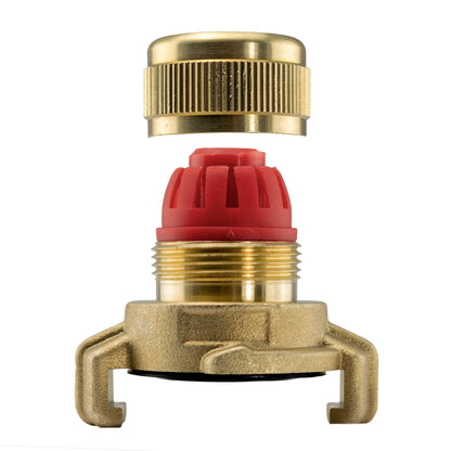 ¾" Hose Tail Brass Quick‑Connect Claw Adapter