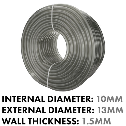 PVC Semi-Transparent Pipe Grey 10mm x 13mm