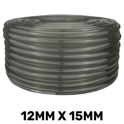 PVC Semi-Transparent Pipe Grey 12mm x 15mm