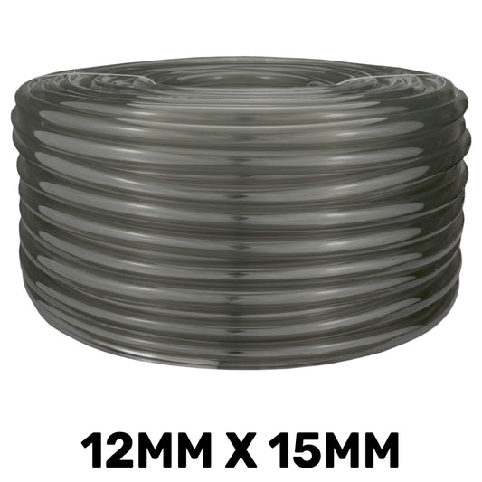 PVC Semi-Transparent Pipe Grey 12mm x 15mm