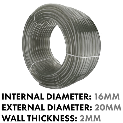 PVC Semi-Transparent Pipe Grey 16mm x 20mm