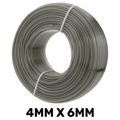 PVC Semi-Transparent Pipe Grey 4mm x 6mm