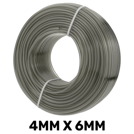 PVC Semi-Transparent Pipe Grey 4mm x 6mm