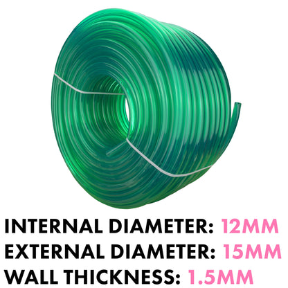 PVC Semi-Transparent Pipe Green 12mm x 15mm