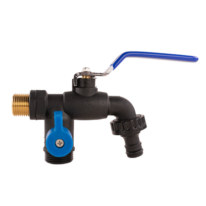 Outdoor Garden Tap 1/2" 3/4" BSP Brass Nickel Nylon Hose Connector Barb Options