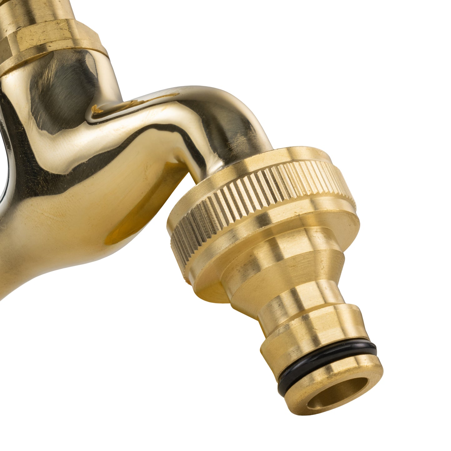 ½" Water Butt Set with Polish Brass Tap, Snap-On Hose Connector & Drill Bit