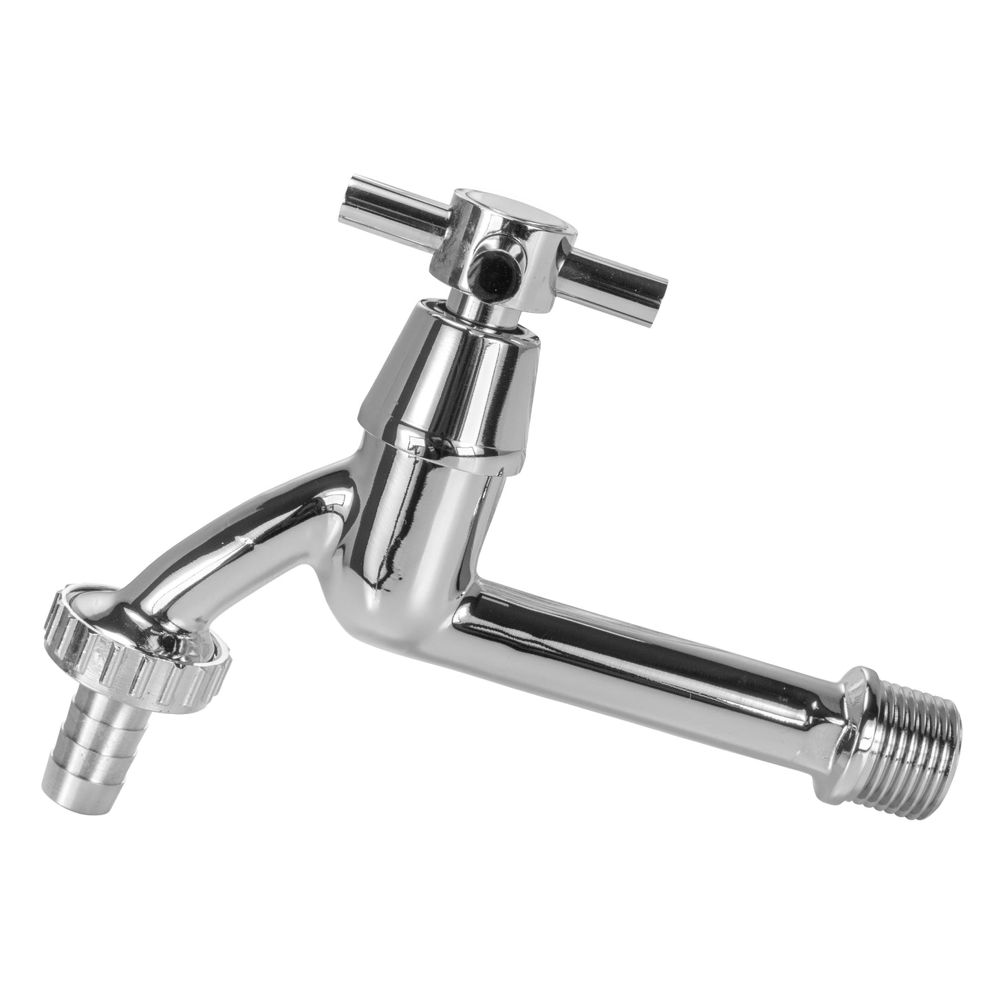 IBC Adapter 2" S60X6 to 1/2" BSP with Extended Chrome Brass Tap and 1/2" Hose Barb