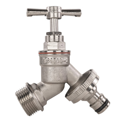 ½" Water Butt Set with Nickel-Plated Tap & Quick-Connect Outlet + Drill Bit