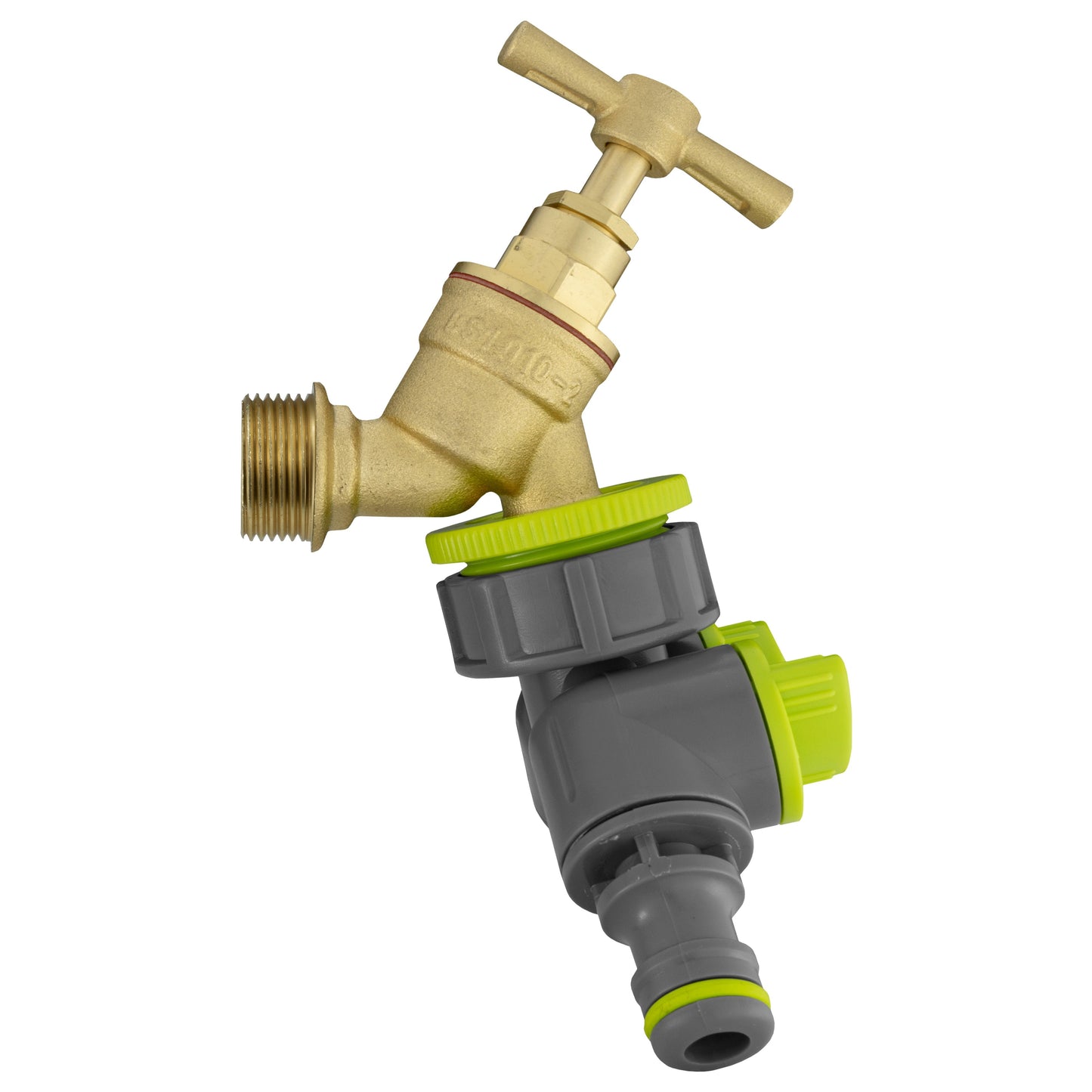 25mm MDPE Wall Flange Set Complete with Brass Bib Tap, Dual Outlet Splitter and Fittings