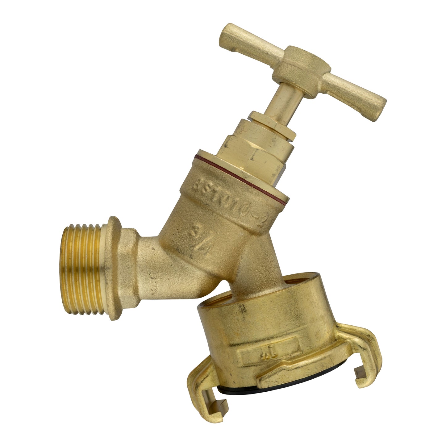 25mm MDPE Wall Flange Set Including Brass Bib Tap with Geka Claw Connector