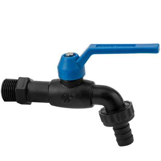 1/2" BSP Male Nylon Garden Tap with 1/2" Barb Fitting