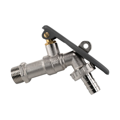 IBC Adapter 2" S60X6 to 1/2" BSP with Lever Tap, Hose Barb & Locking Handle