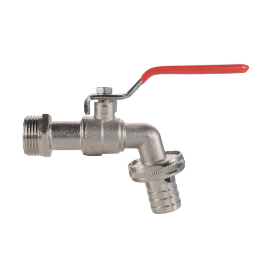 Bradas Zinc-Nickel Plated Garden Lever Tap – 1/2" BSP Male Inlet & 1/2" Hose Barb