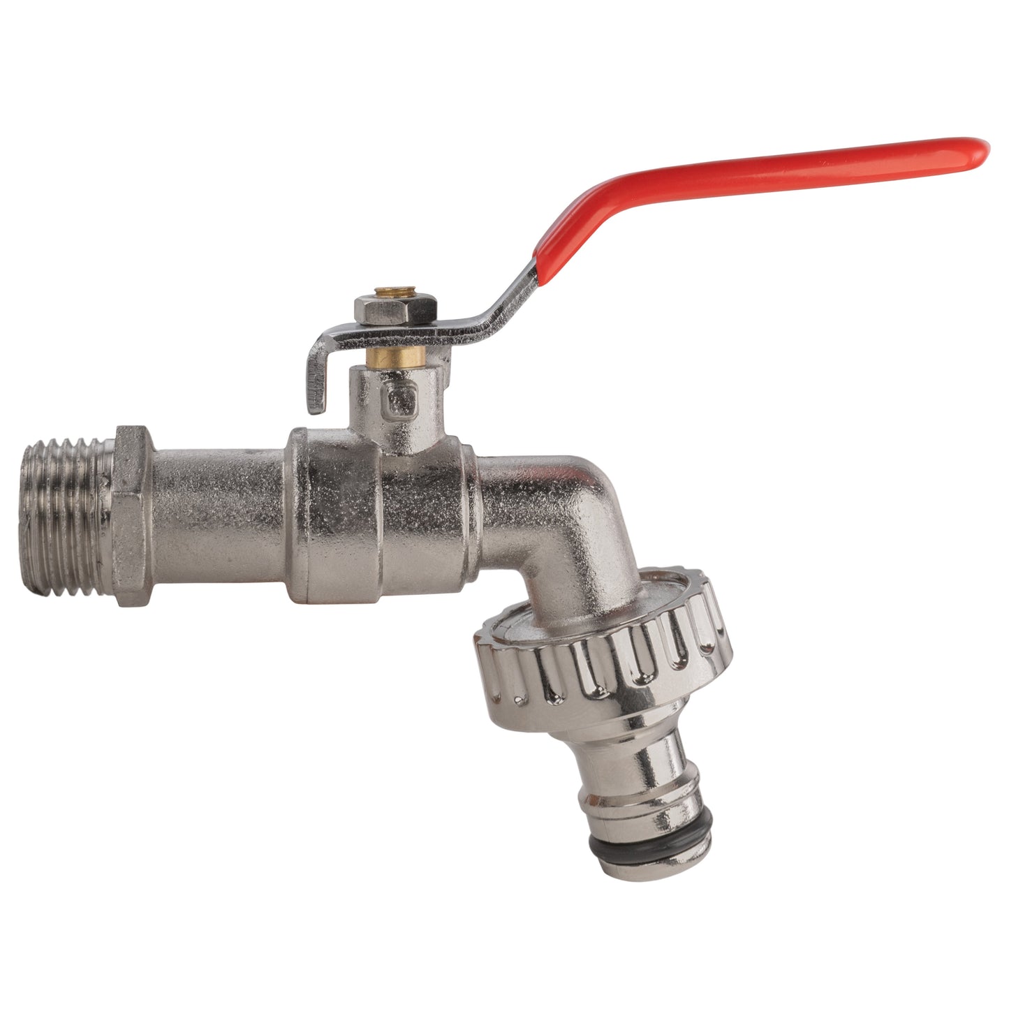 Zinc Nickle Plated Garden Lever Tap with 3/4'' BSP Male Inlet & Snap-On Male Connector