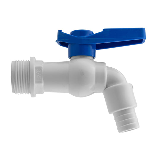 3/4" BSPM Plastic Garden Tap in White and Blue