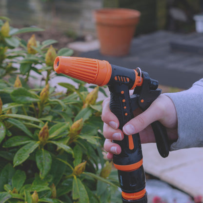 Black/Orange Adjustable Spray Pattern Garden Hose Gun