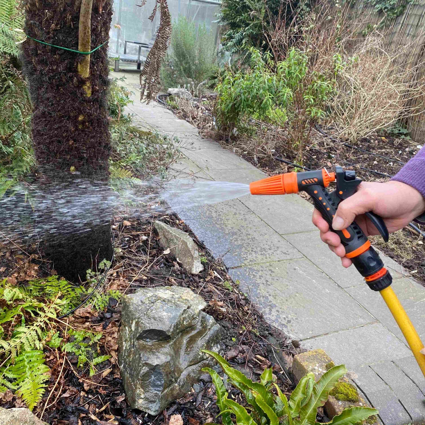 Black/Orange Adjustable Spray Pattern Garden Hose Gun