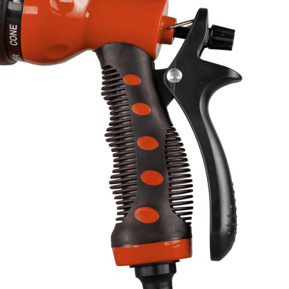 Cost Wise Hose Gun Water Sprayer with Adjustable 8-Pattern Nozzle, Orange