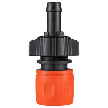 20mm MDPE Straight Connector with 3/4" BSPF Quick-Connect Valve and 16mm Hose Barb Adapter