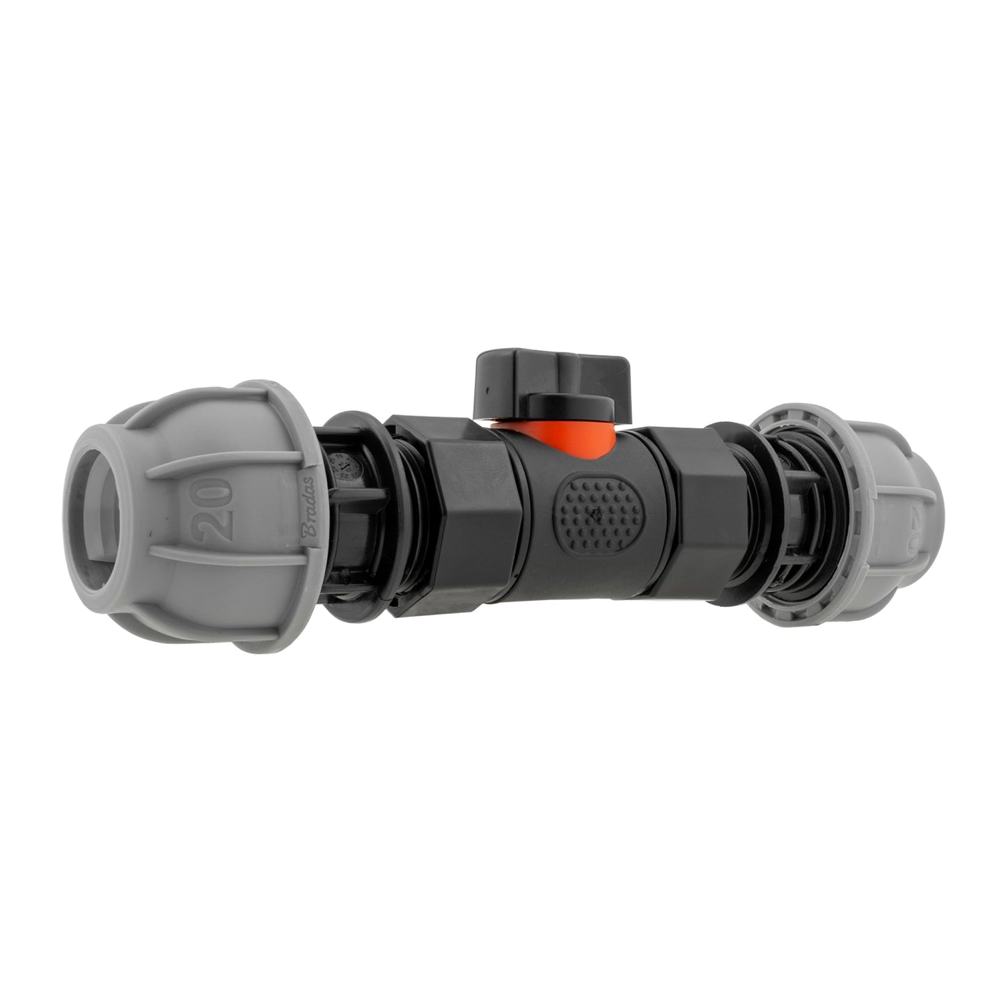 In-Line BSPF Valve with Two 20mm MDPE Straight Connectors