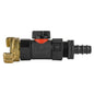 16mm Barbed Straight Connector with In-Line BSPF Valve and Geka Fitting