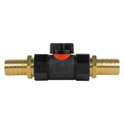 Inline BSPF Threaded Valve with 2 x 19mm Brass Hose Connectors