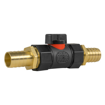 Inline BSPF Threaded Valve with 2 x 19mm Brass Hose Connectors